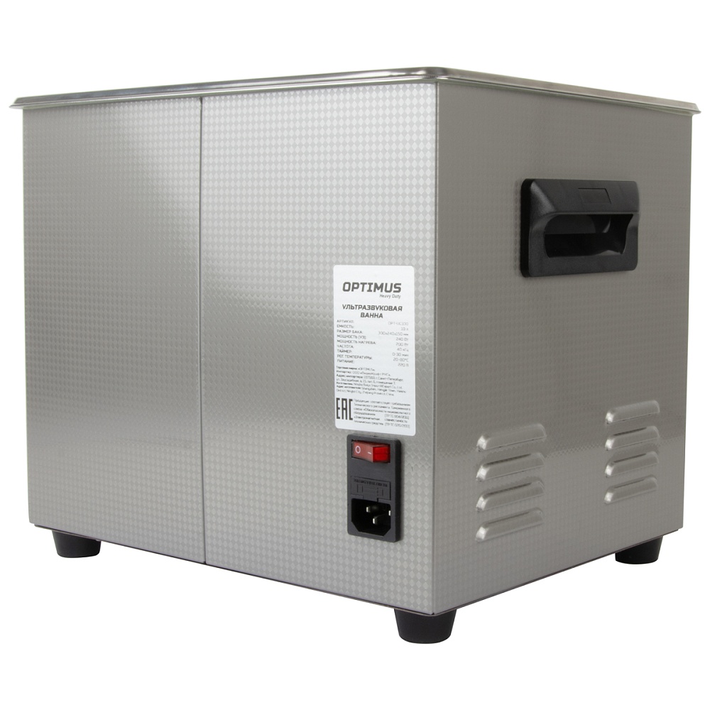 OPT-UC100 Ультразвуковая мойка с подогревом 10 л OPTIMUS