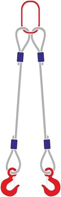 Строп канатный с 2 крюками 1,6Тх1,5М