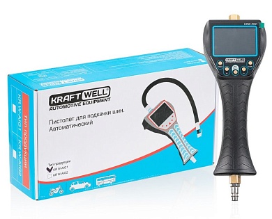 KraftWell KRW-AIG1 Пистолет для накачки шин, автоматический, с LCD дисплеем